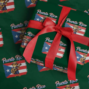 Coqui Frog Puerto Rico Flag Wrapping Paper Roll Puerto Rican Taino Boricua