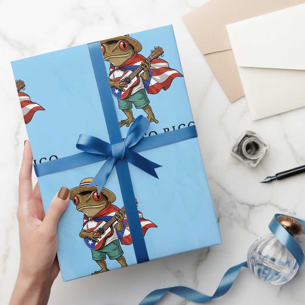 Coqui Frog Puerto Rico Wrapping Paper Roll Boricua Taino Island Pride