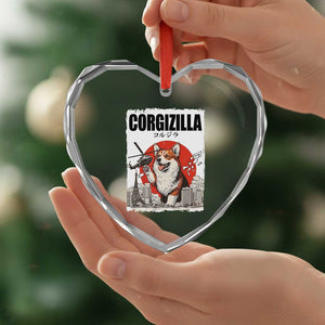 Corgizilla Giant Heart Crystal Glass Ornament Funny Corgi Monster Roaring Tokyo Japan TS12 Print Your Wear
