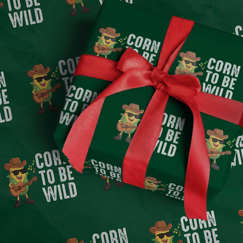 Corn To Be Wild Wrapping Paper Roll Funny Cowboy Cornboy TS14 Green Print Your Wear