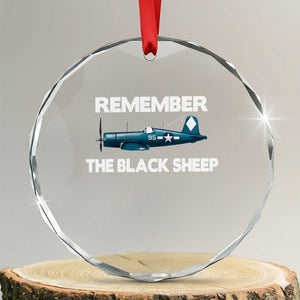 CORSAIR WWII HISTORY Crystal Glass Ornament Black Sheep Squadron Pilot TS02 Transparent Glass 3'' Circle Print Your Wear