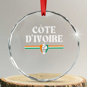 Côte D Ivoire Crystal Glass Ornament Flag of Ivory Coast Elephant Crest Football