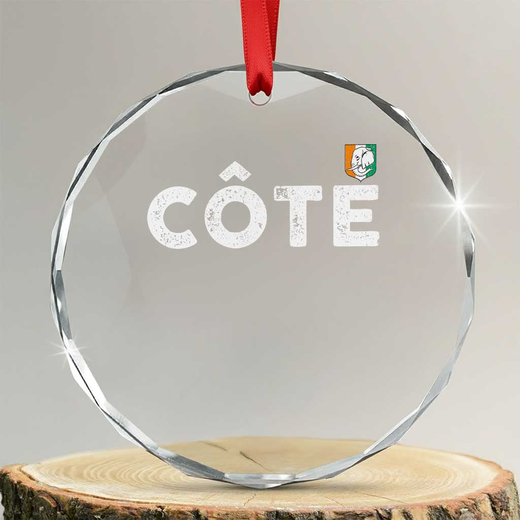 Côte D Ivoire Crystal Glass Ornament Ivory Coast Crest Football Family Matching TS11 Transparent Glass 3'' Circle Print Your Wear