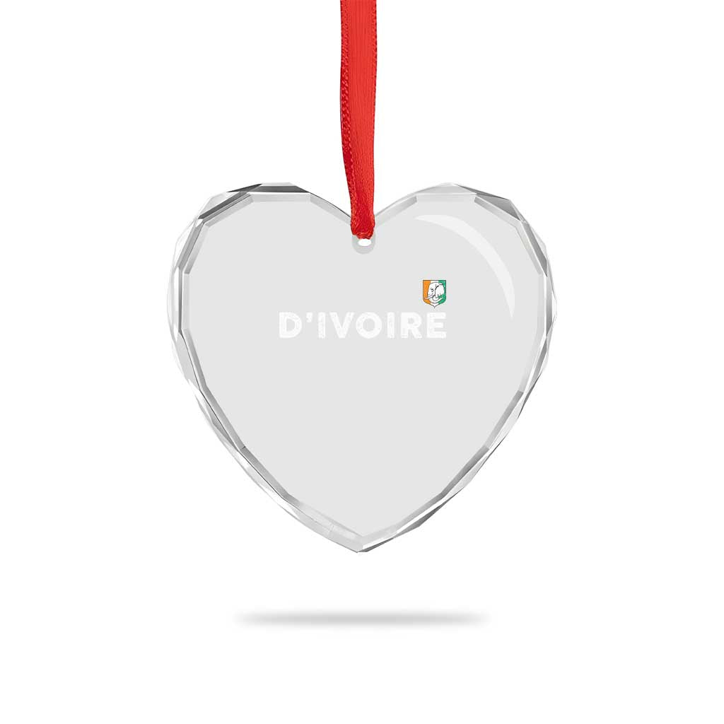 Côte D Ivoire Heart Crystal Glass Ornament Ivory Coast Crest Football Elephant Family Matching