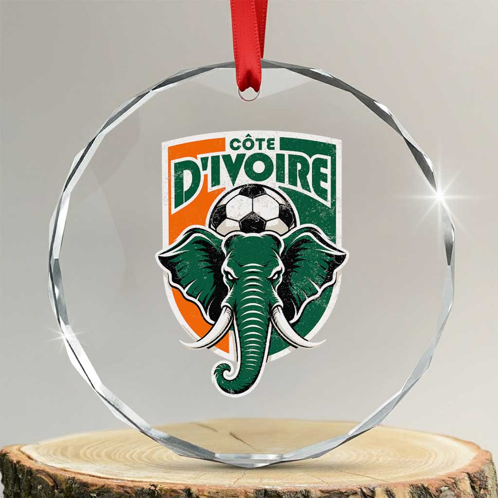 Côte D'ivoire Classic Ivory Coast Elephant Football Crystal Glass Ornament Ivorians Pride TS11 Transparent Glass 3'' Circle Print Your Wear