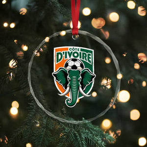 Côte D'ivoire Classic Ivory Coast Elephant Football Crystal Glass Ornament Ivorians Pride