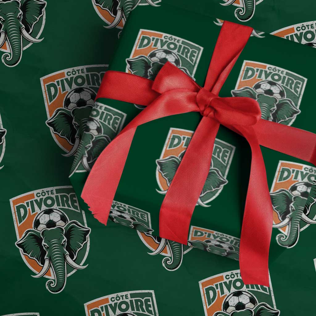 Côte D'ivoire Classic Ivory Coast Elephant Football Wrapping Paper Roll Ivorians Pride TS11 Green Print Your Wear