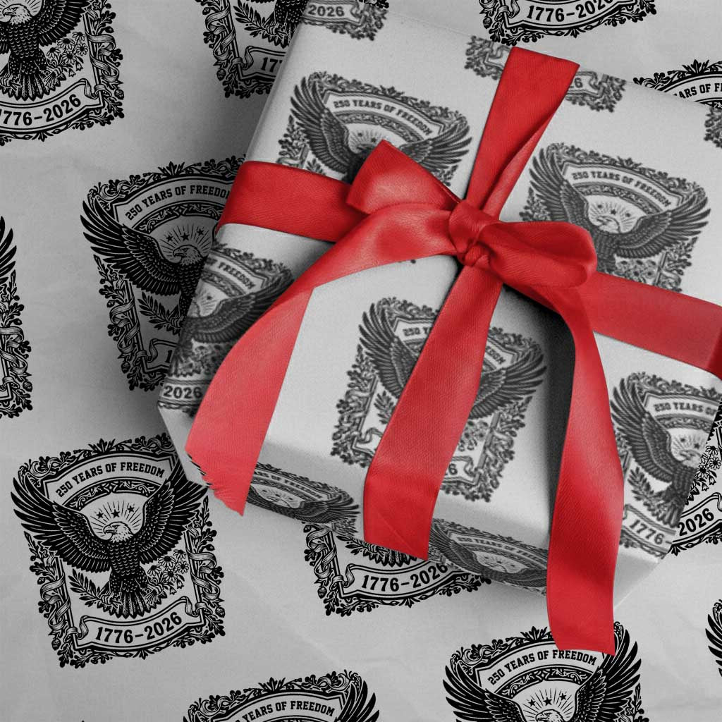 Cottagecore Patriotic Eagle 250th Anniversary USA Gift Wrapping Paper Roll TS12 White Print Your Wear