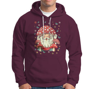 Cottagecore Santa Hoodie Retro Vintage Christmas Mushroom Core Claus Face TS02 Maroon Printyourwear
