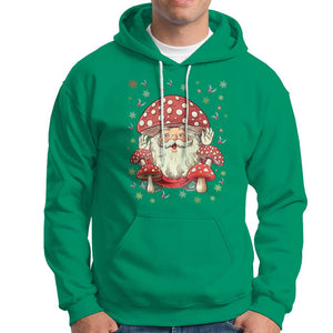 Cottagecore Santa Hoodie Retro Vintage Christmas Mushroom Core Claus Face TS02 Irish Green Printyourwear