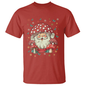 Cottagecore Santa T Shirt Retro Vintage Christmas Mushroom Core Claus Face TS02 Red Printyourwear