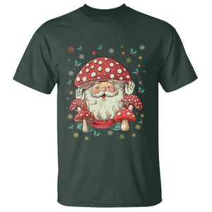 Cottagecore Santa T Shirt Retro Vintage Christmas Mushroom Core Claus Face TS02 Dark Forest Green Printyourwear