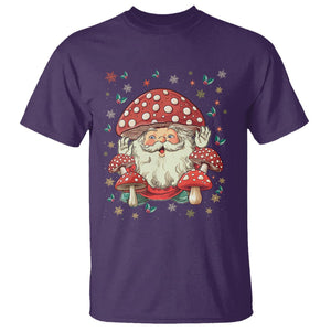Cottagecore Santa T Shirt Retro Vintage Christmas Mushroom Core Claus Face TS02 Purple Printyourwear