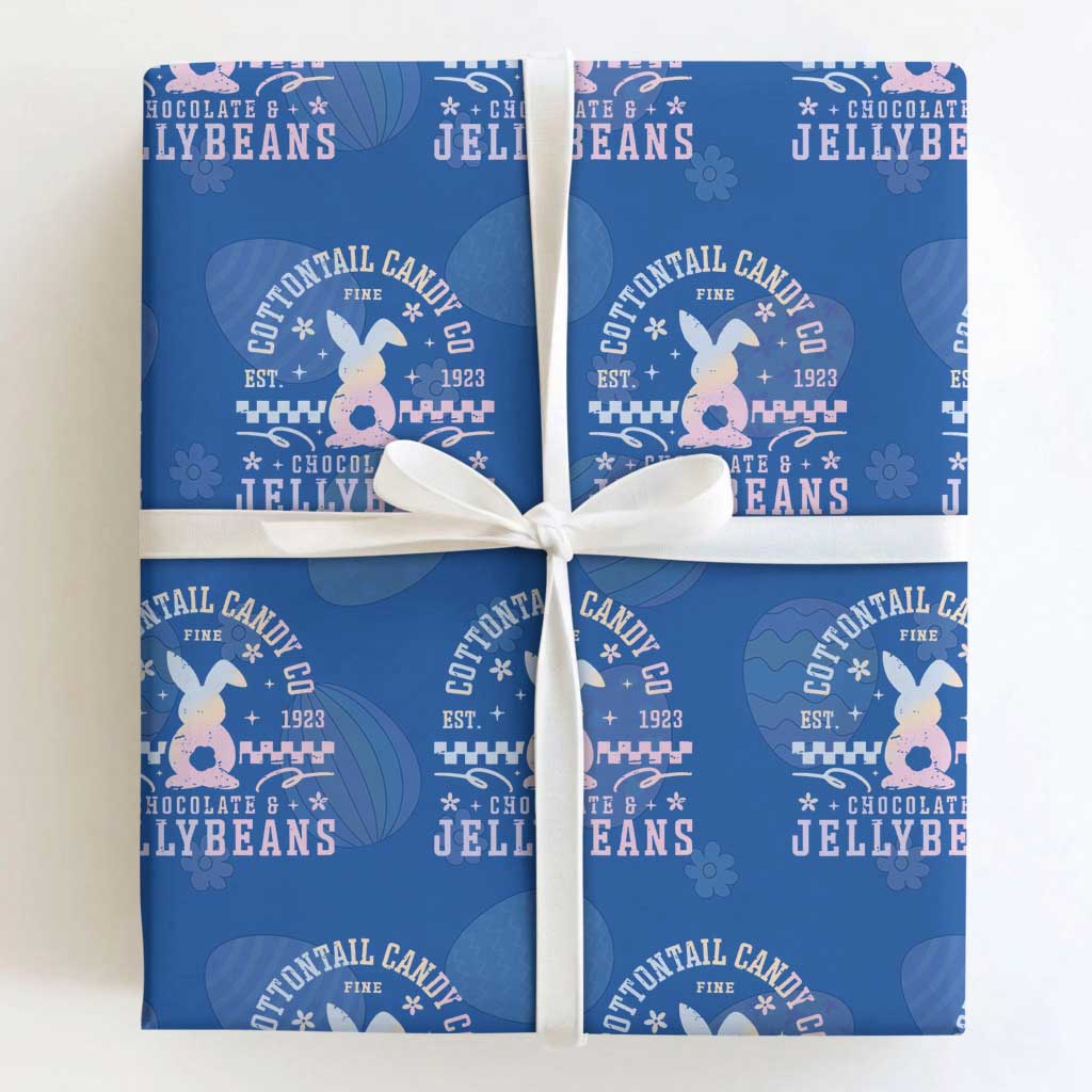 Cottontail Candy Company Easter Wrapping Paper Roll Carrot Bunny Rabbit Family Matching TS10 Royal Blue Print Your Wear
