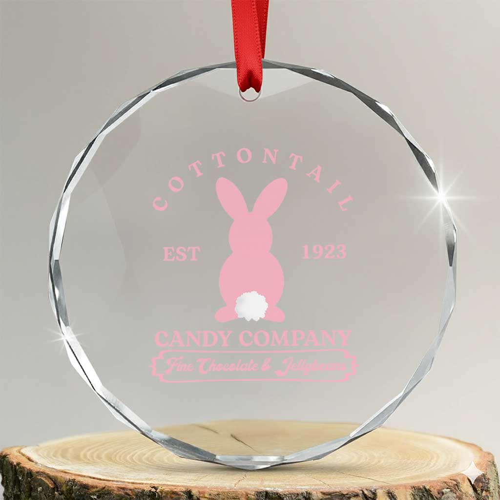 Cottontail Candy Company Vintage Easter Bunny Crystal Glass Ornament Retro Chocolate and Jellybeans Spring Lovers TS02 Transparent Glass 3'' Circle Print Your Wear