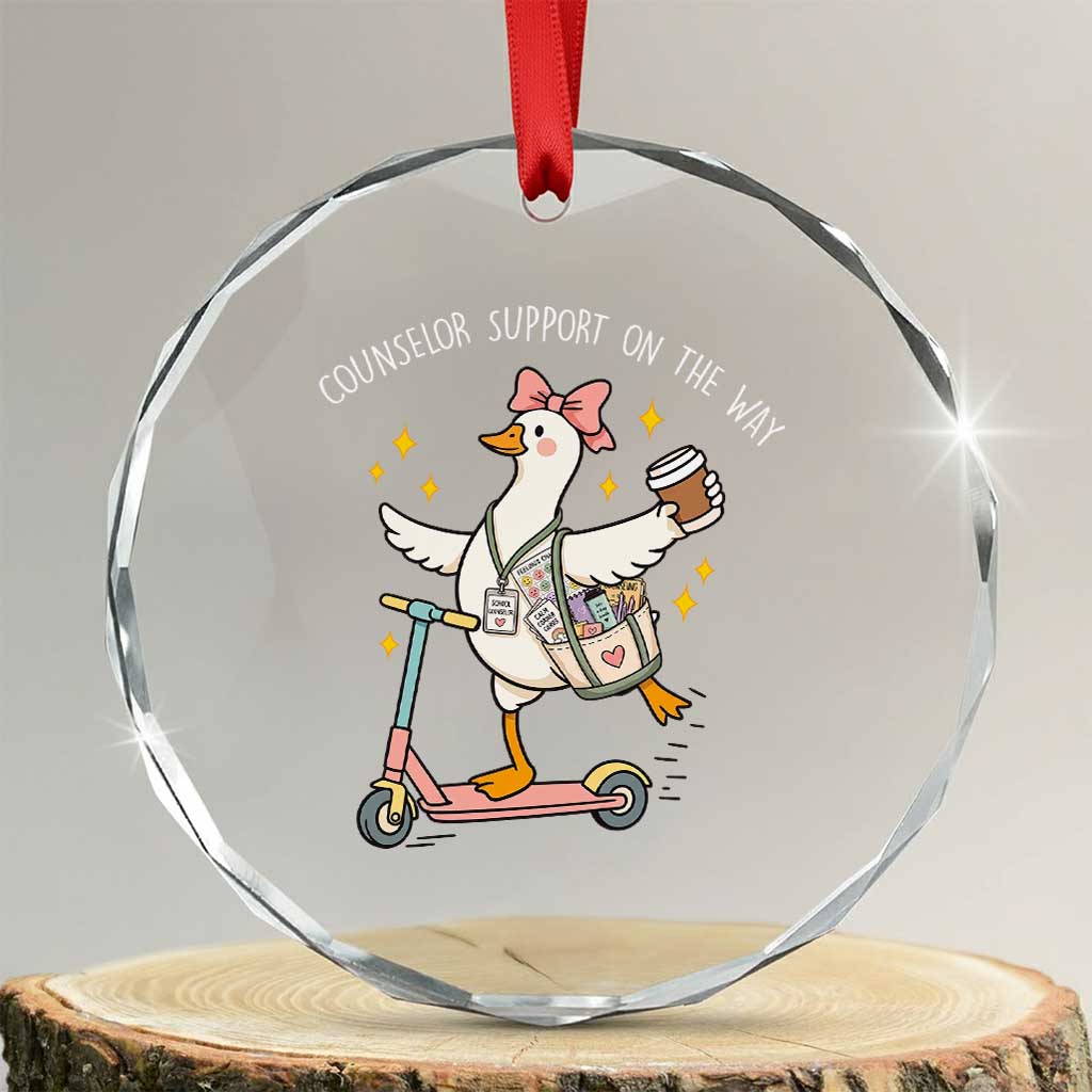 Counselor Support On The Way Crystal Glass Ornament Silly Goose School Counselor TS14 Transparent Glass 3'' Circle Print Your Wear