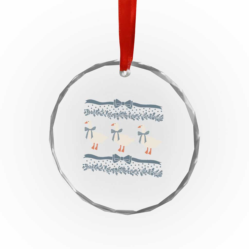 Country Goose 80s Crystal Glass Ornament 1980s Geese Blue Bowed Mama Goose TS02 Print Your Wear