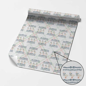 Country Goose 80s Wrapping Paper Roll 1980s Geese Blue Bowed Mama Goose TS02 Christmas Plaid Print Your Wear