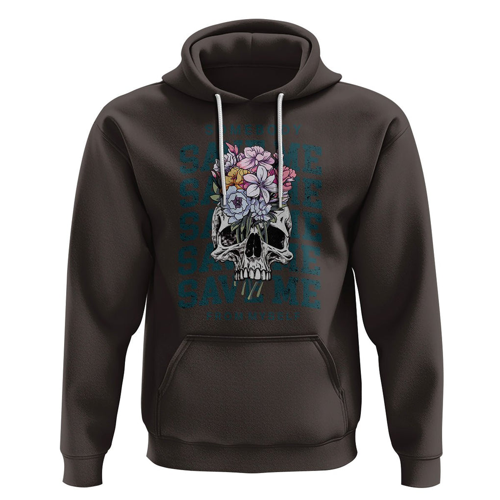 Country Music Hoodie Somebody Save Me From Myself Western Retro TS02 Dark Chocolate Printyourwear