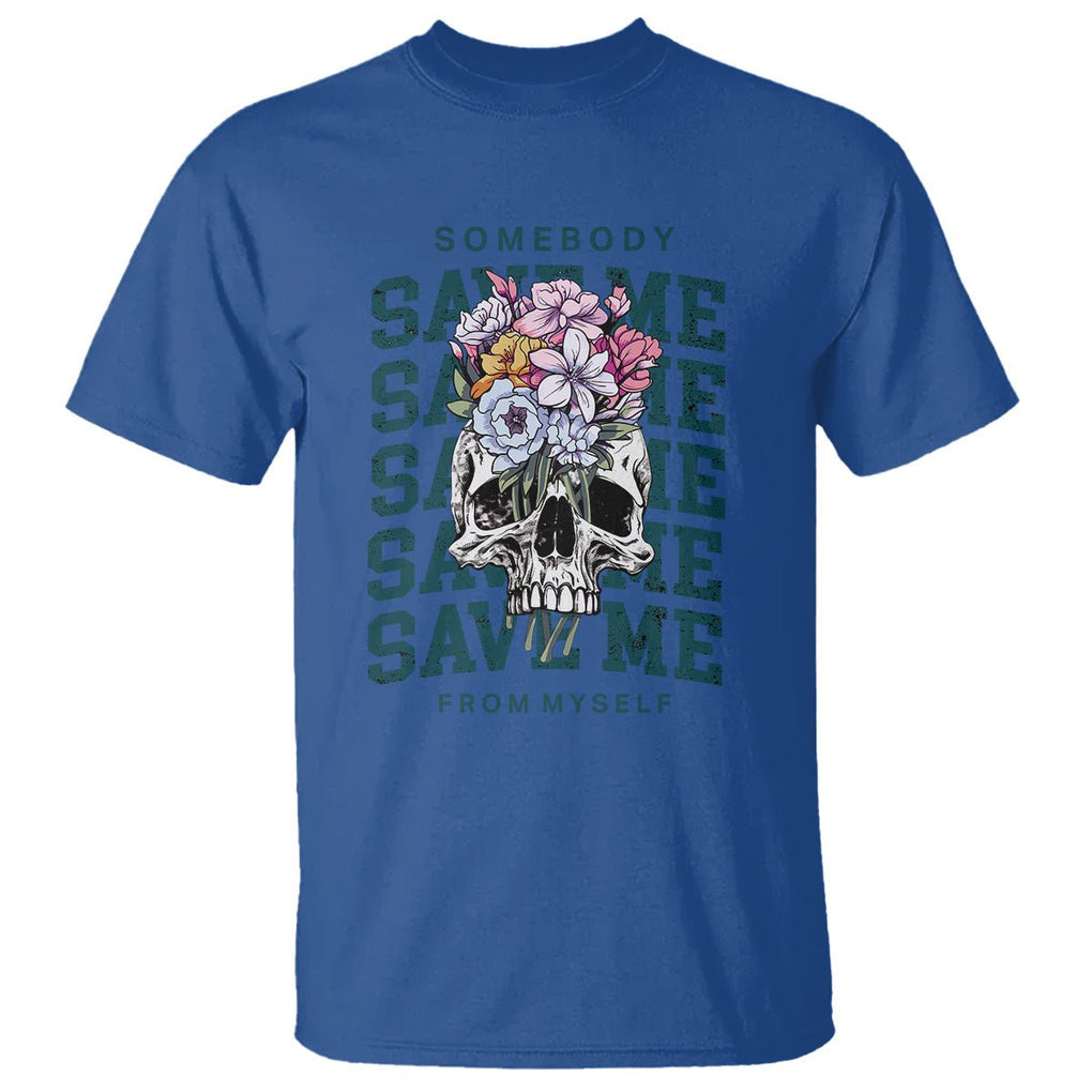 Country Music T Shirt Somebody Save Me From Myself Western Retro TS02 Royal Blue Printyourwear