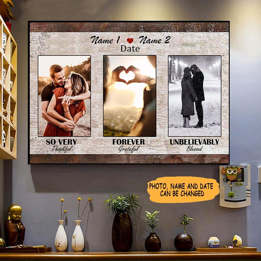 Personalized Photo Anniversary Poster So Very Thankful CTM Canvas Custom - Printyourwear