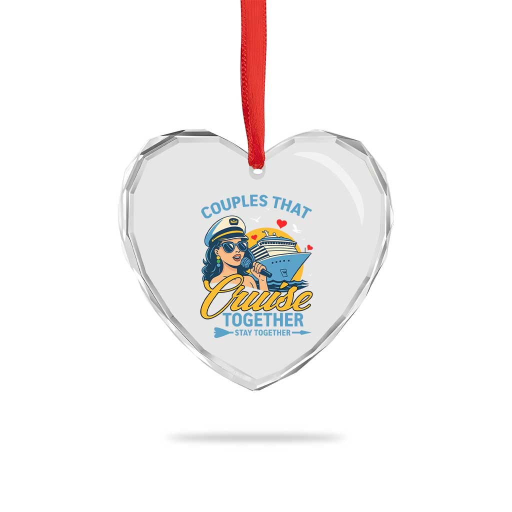Couples That Cruise Together Stay Together Heart Crystal Glass Ornament Funny Cruising Couples TS14 Print Your Wear