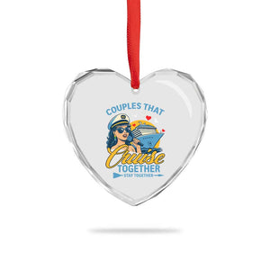 Couples That Cruise Together Stay Together Heart Crystal Glass Ornament Funny Cruising Couples TS14 Print Your Wear