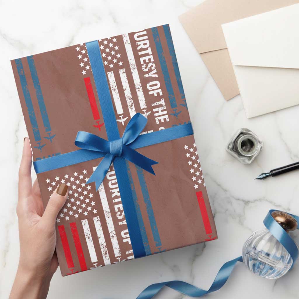 Courtesy of the Red White and Blue Wrapping Paper Roll US Military Patriotic American Flag TS02 Mocha Print Your Wear
