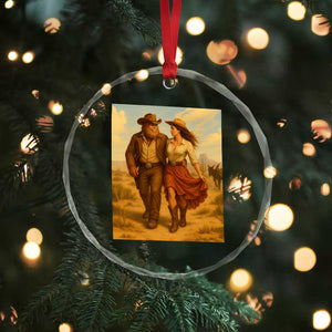 Cowboy Bigfoot Crystal Glass Ornament Funny Sasquatch Dancing Cowgirl Western Country TS14 Print Your Wear