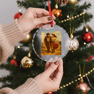 Cowboy Bigfoot Crystal Glass Ornament Funny Sasquatch Dancing Cowgirl Western Country TS14 Print Your Wear