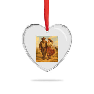 Cowboy Bigfoot Heart Crystal Glass Ornament Funny Sasquatch Dancing Cowgirl Western Country TS14 Print Your Wear