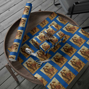 Cowboy Bigfoot Wrapping Paper Roll Funny Sasquatch Dancing Cowgirl Western Country TS14 Blue Print Your Wear