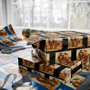 Cowboy Bigfoot Wrapping Paper Roll Funny Sasquatch Dancing Cowgirl Western Country TS14 Black Print Your Wear