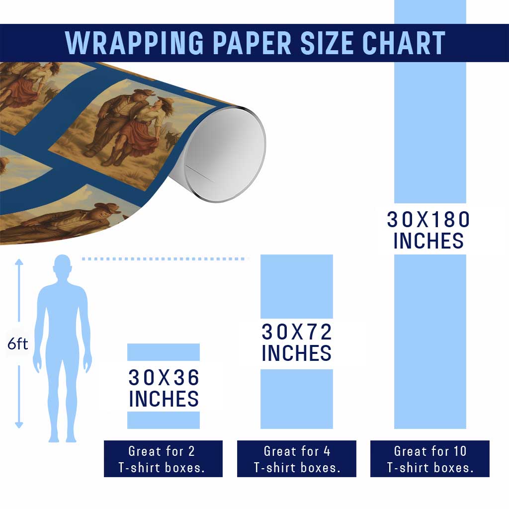 Cowboy Bigfoot Wrapping Paper Roll Funny Sasquatch Dancing Cowgirl Western Country TS14 Print Your Wear