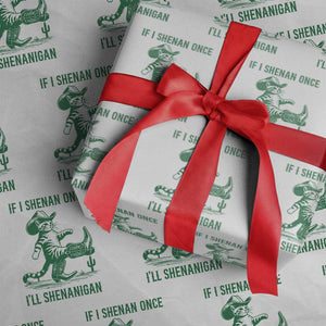 Cowboy Cat St Patrick Day Wrapping Paper Roll If I Shenan Once I'll Shenanigan TS14 White Print Your Wear