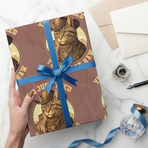 Cowboy Cat Wrapping Paper Roll You Just Yeehaw Your Last Haw TS14 Mocha Print Your Wear