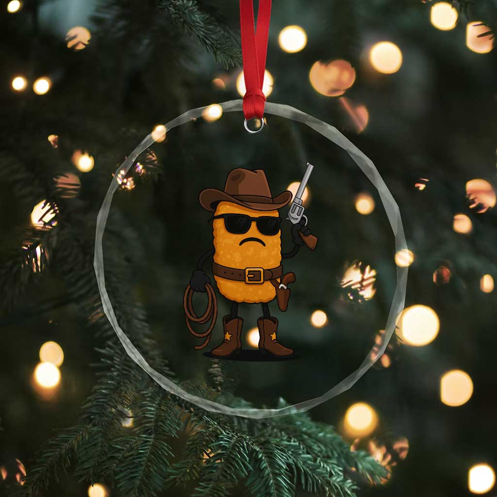 Cowboy Chicken Nugget Crystal Glass Ornament Funny Food Gift TS12 Print Your Wear