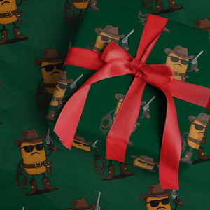 Cowboy Chicken Nugget Wrapping Paper Roll Funny Food Gift TS12 Green Print Your Wear