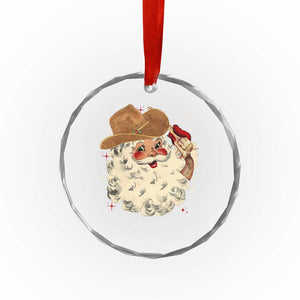 Cowboy Crystal Glass Ornament Santa Claus Merry Xmas Vintage 90s Western Country TS10 Print Your Wear