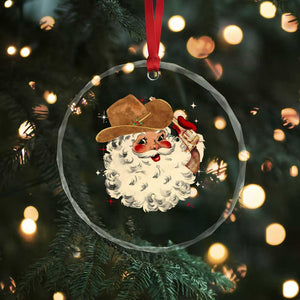 Cowboy Crystal Glass Ornament Santa Claus Merry Xmas Vintage 90s Western Country TS10 Print Your Wear