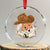 Cowboy Crystal Glass Ornament Santa Claus Vintage 90s Western Country Music Outfit TS10 Transparent Glass 3'' Circle Print Your Wear