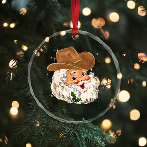 Cowboy Crystal Glass Ornament Santa Claus Vintage 90s Western Country Music Outfit TS10 Print Your Wear