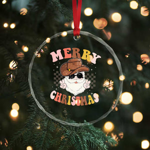 Cowboy Crystal Glass Ornament Vintage 90s Western Groovy Santa Claus Xmas Vibes TS10 Print Your Wear