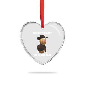 Cowboy Peanut Meme Heart Crystal Glass Ornament Live By The Goop Die By The Goop TS02 Print Your Wear