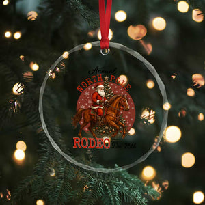 Cowboy Santa Christmas Crystal Glass Ornament Annual North Pole Rodeo Dec 25th TS14 Print Your Wear