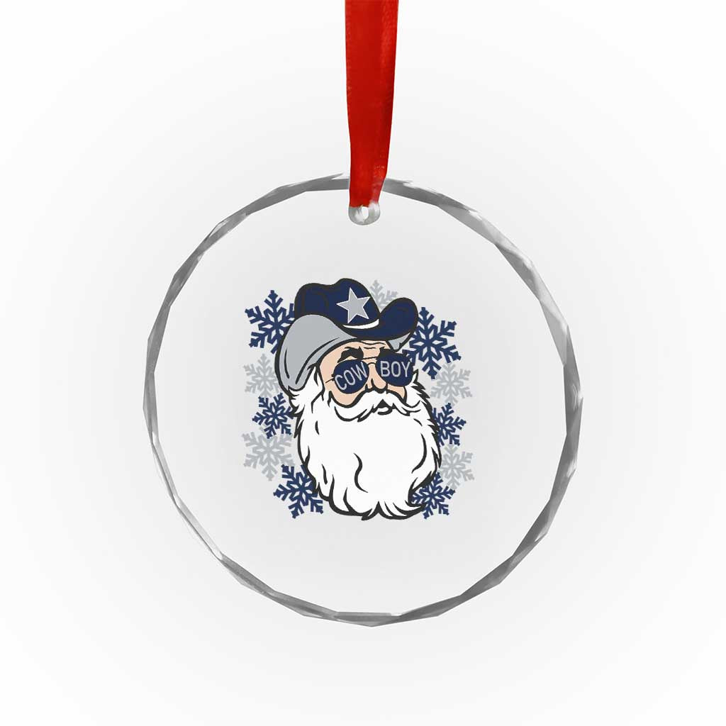 Western Cowboy Santa Christmas Crystal Glass Ornament Cool Retro Nostalgic Xmas Gift TS02 Print Your Wear
