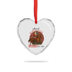 Cowboy Santa Christmas Heart Crystal Glass Ornament Annual North Pole Rodeo Dec 25th TS14 Print Your Wear