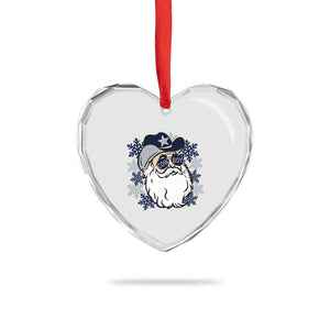 Western Cowboy Santa Christmas Heart Crystal Glass Ornament Cool Retro Nostalgic Xmas Gift TS02 Print Your Wear