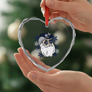 Western Cowboy Santa Christmas Heart Crystal Glass Ornament Cool Retro Nostalgic Xmas Gift TS02 Print Your Wear