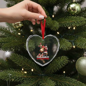 Cowboy Santa Christmas Heart Crystal Glass Ornament Funny Western Xmas TS14 Print Your Wear